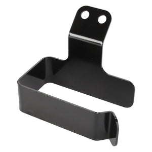 The AGCO | Bracket - Acw2443270 by AGCO is a black metal bracket that features two mounting holes at the top, a rectangular shape, and a curved hook on one side. No current product description information is available.