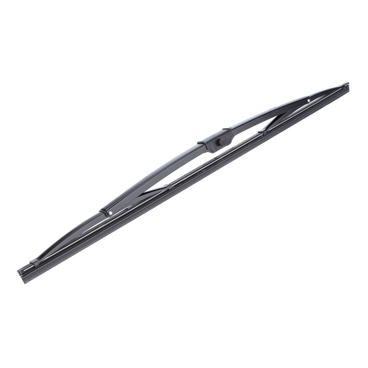 The AGCO | Wiper Blade, Rear Window - 6212481M91 is a black windshield wiper blade featuring a metallic frame and rubber strip. It is designed to enhance your vehicle's maintenance and durability, ensuring optimal performance for your safety on the road under the trusted brand of AGCO Genuine Wiper Blades.