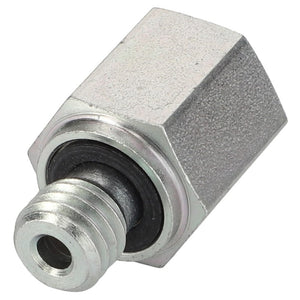 The AGCO Adapter - Acw1428530 is a metal hexagonal threaded fitting, equipped with a rubber ring, commonly utilized in plumbing or mechanical applications. No additional product description information is currently available.