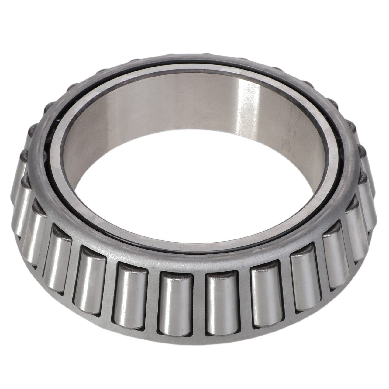 A cylindrical roller bearing, known as the AGCO | BEARING CONE - AG520699 from the AGCO brand, features a metal outer ring and evenly spaced rollers inside, designed to handle both radial loads and some thrust loads.