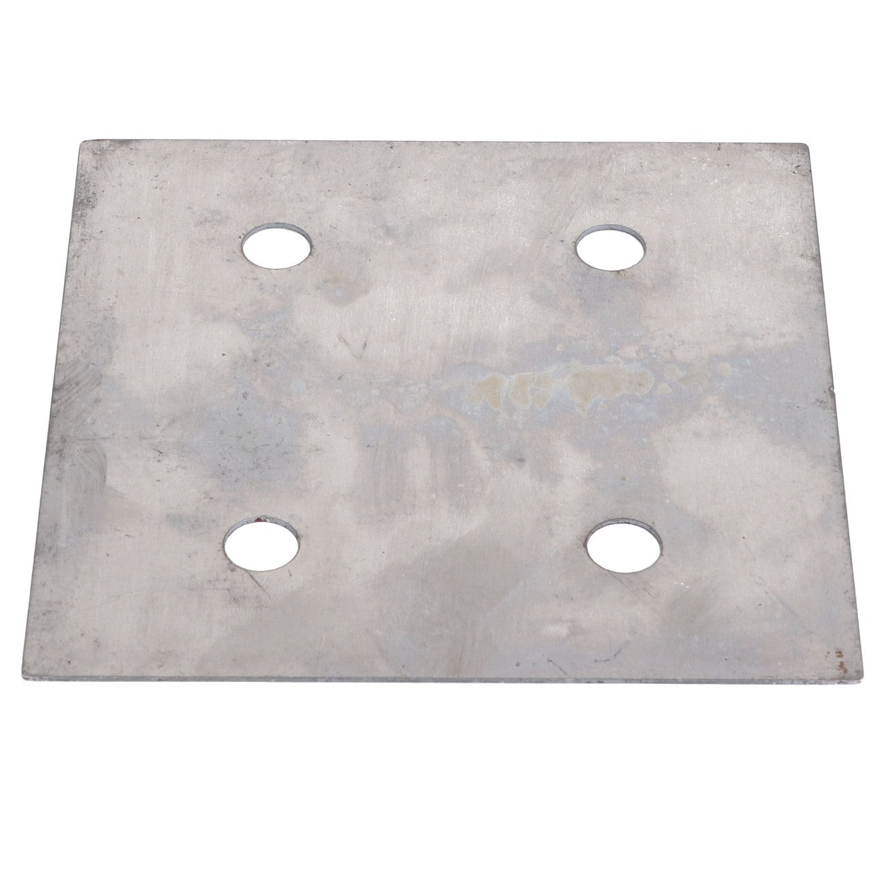 The AGCO | WEAR SHIM - AG260929 is a rectangular metal plate featuring four circular holes evenly spaced in a symmetric square pattern.