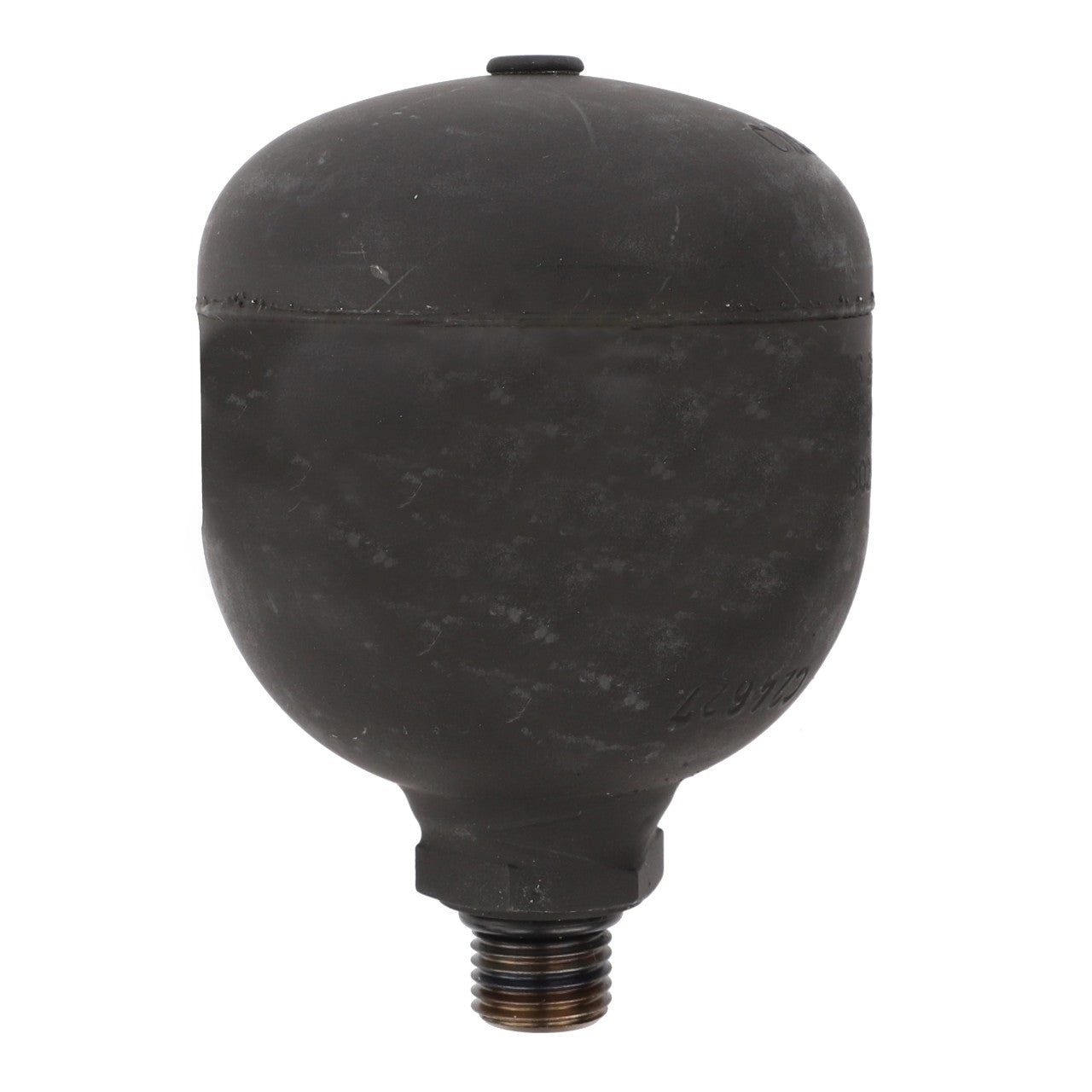 No current product description is available for the AGCO | Accumulator - Acw0150360, a black, cylindrical pressure tank with a rounded top and a threaded connector at the bottom.