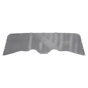 An authentic AGCO Grille, Front - Acw0355810, a rectangular metal heat shield with multiple cutouts and perforations, showcasing the genuine craftsmanship of AGCO Parts.