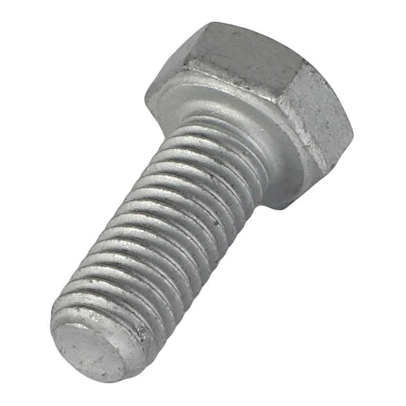 A close-up image of the AGCO Hexagonal Bolt - Acw1044750, featuring a threaded shank and a hexagonal head that embodies the precision engineering of Massey Ferguson machinery, shown against a plain white background.