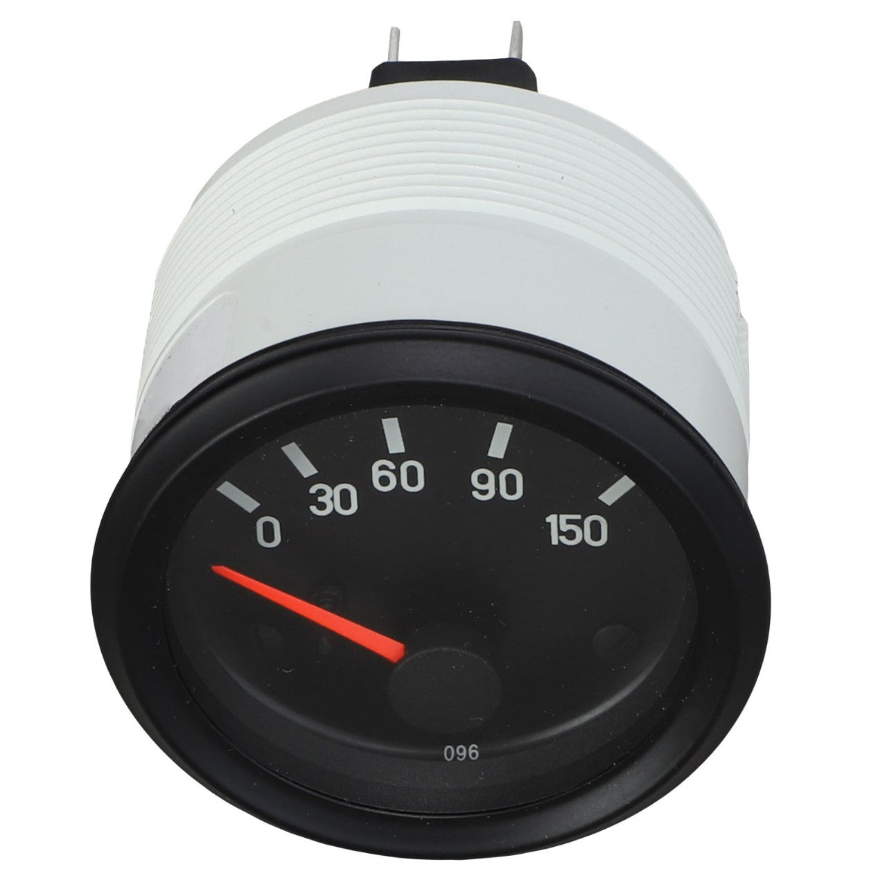 A circular analog gauge, identified as the AGCO | PRESSURE GAUGE - AG129739 from the brand AGCO, with a black face indicating a range from 0 to 150, features a red needle currently pointing to 30. This gauge is housed in a white casing, though no current product description information is available.