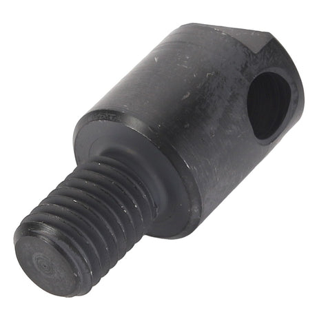 A close-up of the AGCO Pin - Acw099559A, a black cylindrical metal component featuring a threaded end and a smooth, slightly angled end with a hole. No current product description information is available.