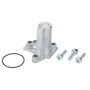 The AGCO Spool (AL10570187) is a metal automotive part featuring a cylindrical section and four mounting holes. It comes with an O-ring and three screws. Currently, no additional product description information is available.