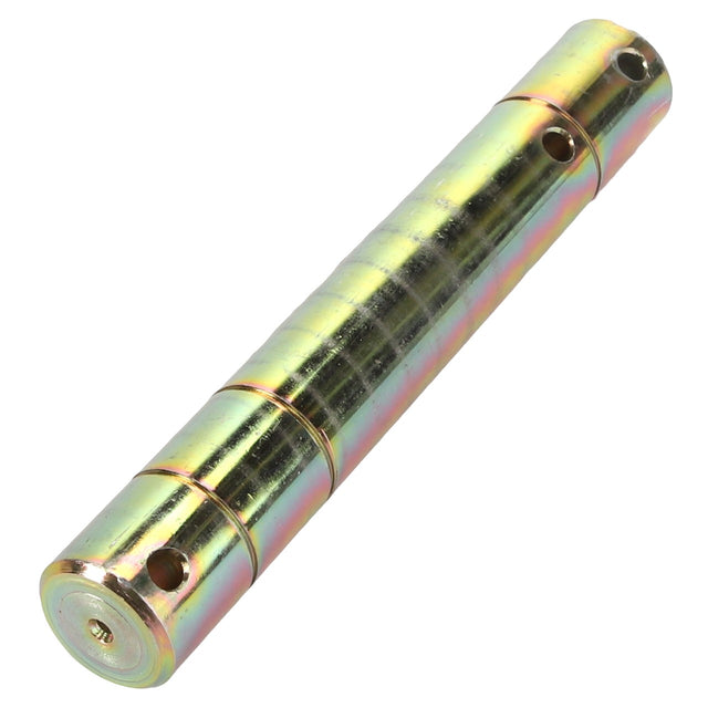 A cylindrical metallic rod featuring the AGCO brand's Pin - Acp0205390, designed with four equidistant grooves and drilled holes on its surface, suggesting it is a specific machine or hardware component. No product description available.