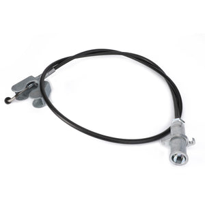 Image of the AGCO Cable, Hydraulics - 3907235M91 with metal fittings on both ends, designed for use in machinery, including compatibility with Massey Ferguson models.