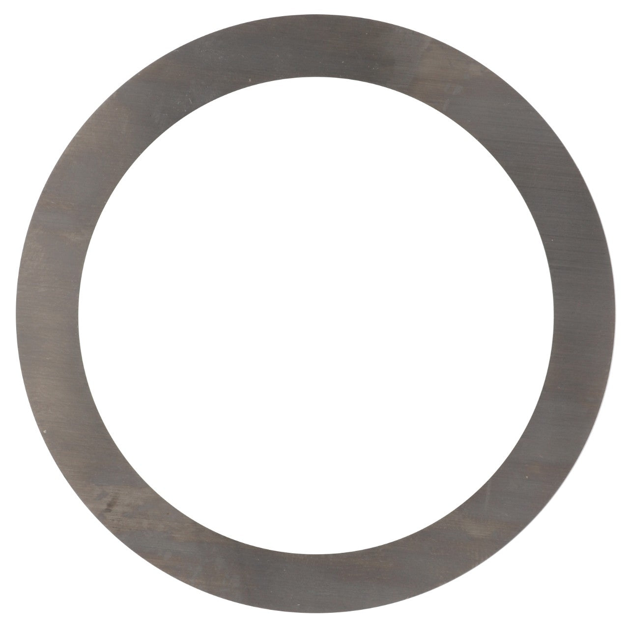 The AGCO | Adjusting Washer - Fel126320 by AGCO is a flat, circular metal washer featuring a large central hole and smooth surface, ideal for use in various machinery, including Valtra models.