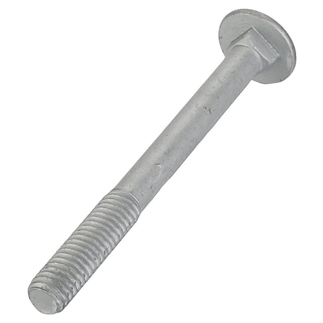 The AGCO | Round Head Square Neck Carriage Bolt - Acw0997780 by AGCO features a metallic bolt with a partially threaded shaft and a flat, round head, making it ideal for securing components in various mechanical assemblies.