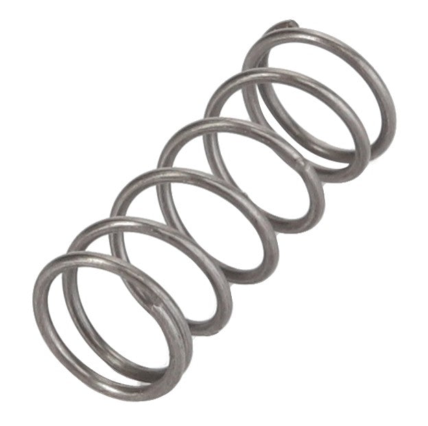 A detailed view of the AGCO | SPRING - K1846, a small metal compression spring featuring five tightly coiled loops.