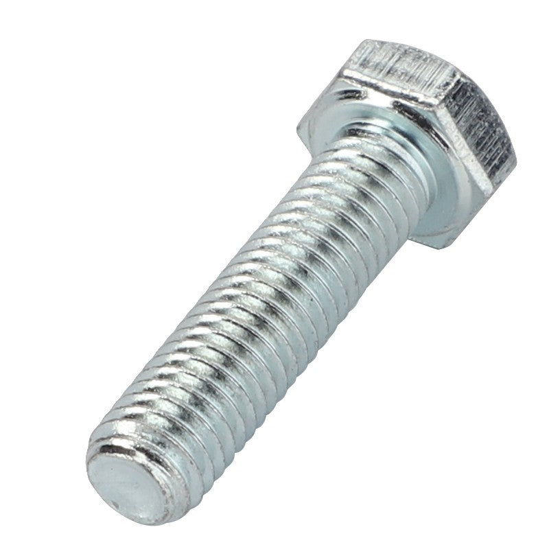 A close-up image of the AGCO Hex Cap Screw - Va020708, featuring a threaded shaft and a hexagonal head, made of metallic material. No current product description available.