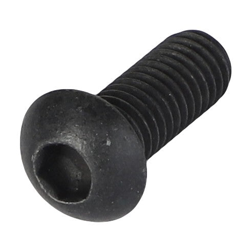 This image features the AGCO | MACHINE SCREW - AG520911, a sleek black hex socket button head screw from the renowned brand AGCO.