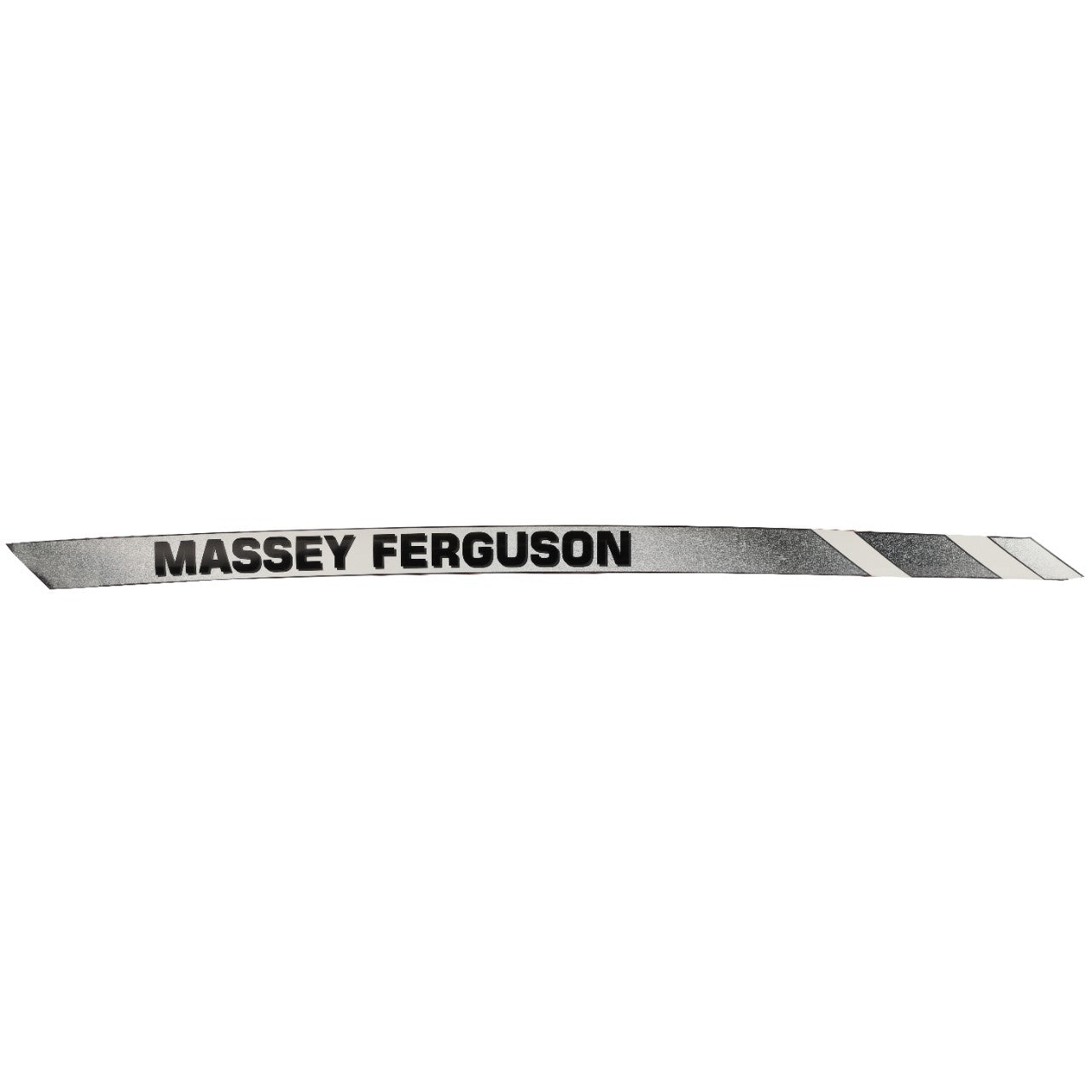 A curved, metallic AGCO | Massey Ferguson Decal - Acp0298560 featuring bold black lettering. No current product description available.