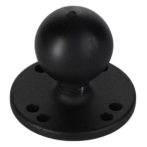 AGCO's Ram® Round Plate With Ball - Acw4948590 is a black round ball mounted on a circular base featuring four evenly spaced holes.