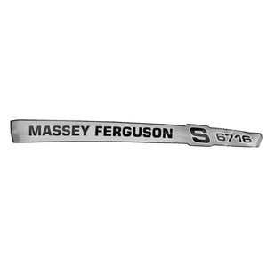 A AGCO | Decal - Acw3587220, featuring black text on a grey background, designed for the side of a Massey Ferguson S 6716 tractor. No current product description information is available.