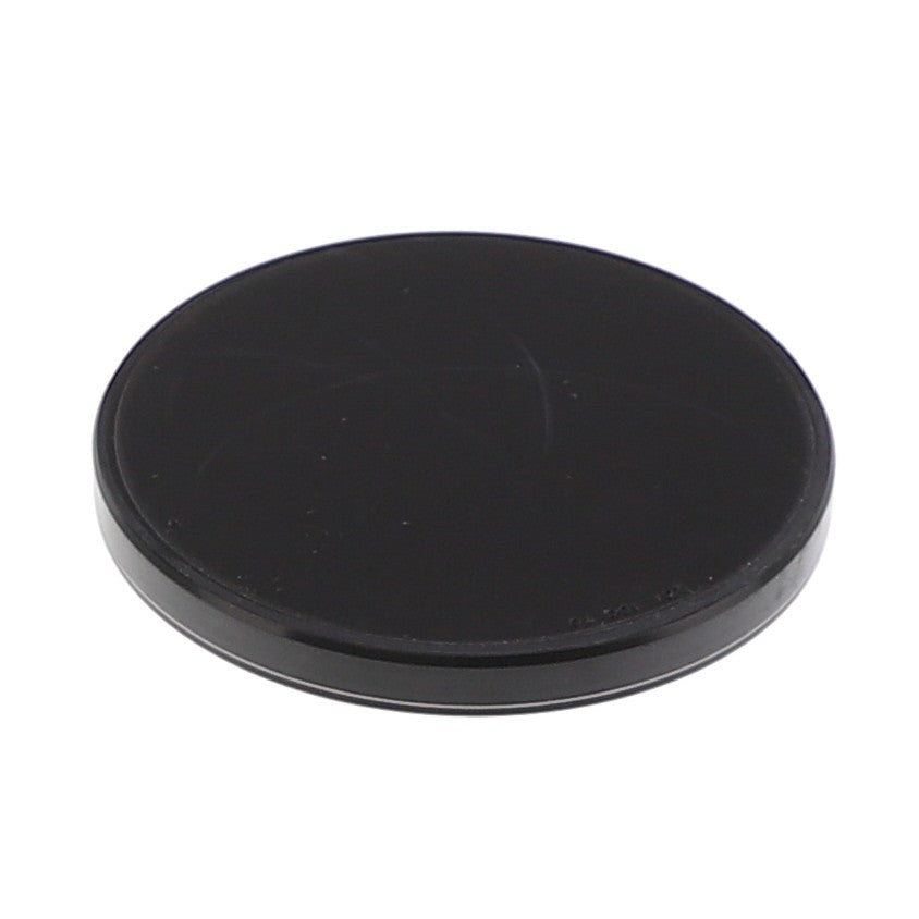 A round, flat, black AGCO | Seal Cap - Acp0287180 is set against a stark white background. No current product description available.