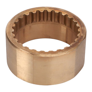 A bronze-colored cylindrical gear coupling with internal teeth, branded as AGCO | Bronze Bush - La322068150. Unfortunately, no current product description information is available.