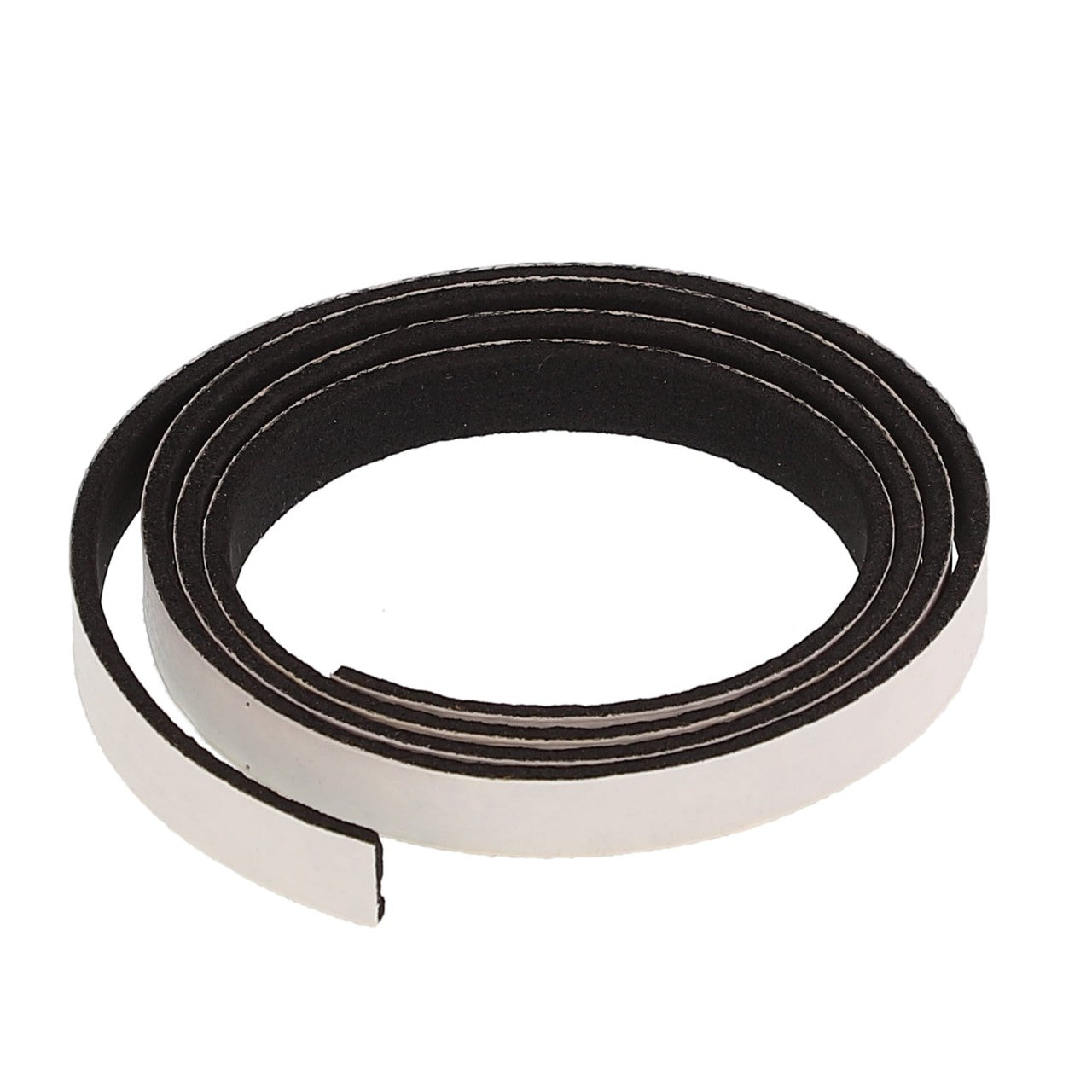 No product description provided for AGCO | INSULATION - AG607312, a coiled strip of black magnetic tape with a white adhesive backing, by AGCO.