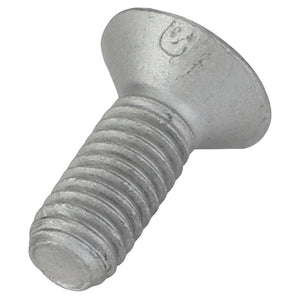 Close-up of an AGCO | Screw - La14441331 featuring a silver finish, flat slotted head, and threaded body, oriented with the head on top and the threaded end at the bottom. This AGCO screw currently has no detailed product description available.