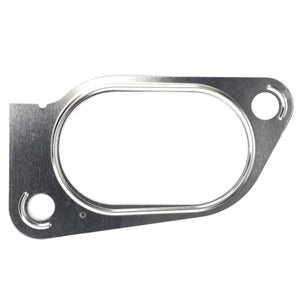 A gasket with an oval hole in the center and two circular holes on one side, compatible with Valtra Models, from the AGCO brand: AGCO | Joint - 744158M1.