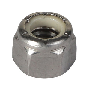 Close-up of the AGCO | HEX LOCKNUT - AG333432, designed with an internal nylon insert for secure fastening. No additional product description information is available at this time.