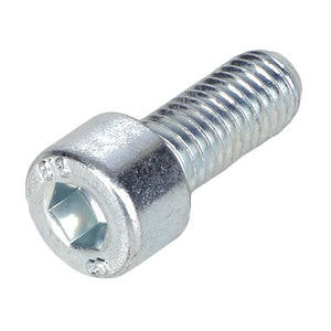 Introducing the AGCO | SCREW - AL5004061, a silver metal hex socket head cap screw featuring a threaded body and cylindrical head. This screw includes a hexagonal recess at the top; however, detailed product descriptions are currently not available.