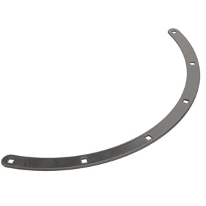 A curved metal strip branded as AGCO Clamp - Acw1921730 features evenly spaced square holes along its length, but lacks specific information on its intended use.