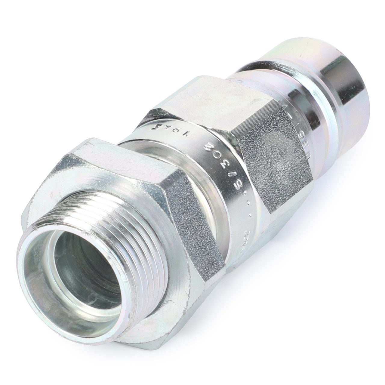 A metallic connector fitting with screw threads on one end, likely used for joining pipes or hoses in plumbing or mechanical systems, mirrors the precision you'd expect in an AGCO | Coupler Plug - G716961610050.