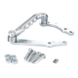 A genuine AGCO Handle Kit, Trailer Hitch Clevis - F816500072040 with accompanying screws, spacers, and a pin on a white background.