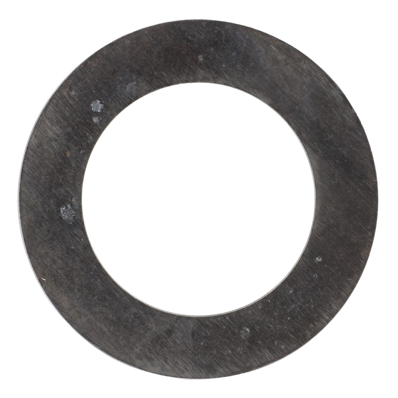 A round, metallic washer with a smooth surface and a central hole, identified as the AGCO Thrust Washer - V30360100, shown against a white background. No current product description information is available for this item.