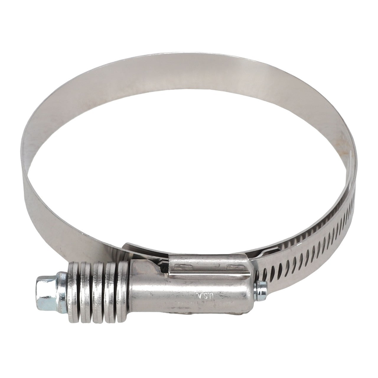 The AGCO | HOSE CLAMP - CH8T-4985, offered by AGCO, is a metal hose clamp featuring a screw mechanism designed for securing hoses. The clamp is open and can be adjusted to the desired size. No additional product description information is available at this time.