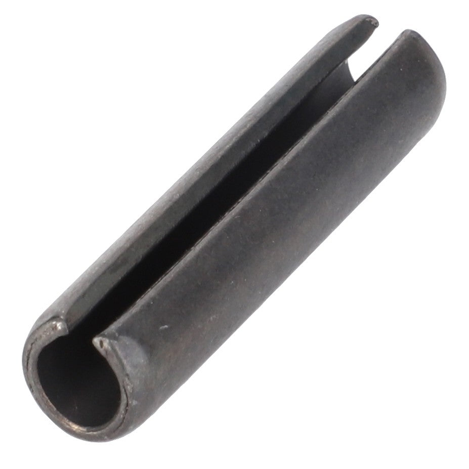 A cylindrical, metal slotted spring pin with a slit running along its length: the AGCO Slotted Spring Pin - 391220X1.