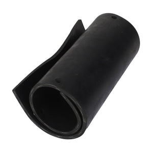 A black rubber AGCO | CLEANOUT DOOR - ACP0000770 sheet partially rolled into a cylindrical shape, with the left edge slightly unrolled. For any questions before ordering, please contact our support team.