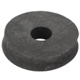 The AGCO Rubber Disc - Fel150248 is a durable black rubber washer with a central hole, typically utilized in plumbing or machinery applications.