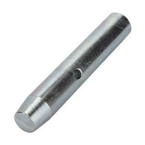 The AGCO | Pin - D28981263 by AGCO is a cylindrical metal rod featuring a threaded end and a small hole near the middle, designed for mechanical applications and compatible with Massey Ferguson models.