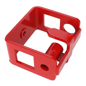 The AGCO | STOP - SN18419 is a red plastic component with rectangular cutouts and rounded edges, designed for mechanical or industrial applications. For ordering details or assistance, please contact our support team.