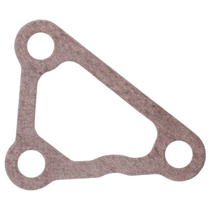 The AGCO Gasket (Model 0.010.2695.1) is a high-quality, brown, triangular gasket with three holes, one at each corner, available for ordering.