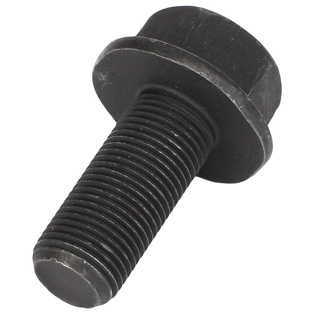 Image of the AGCO Hexagon Flange Bolt (AG609312), a black metal bolt featuring a hexagonal head and threaded shaft, viewed against a white background. Currently, no additional product description information is available.