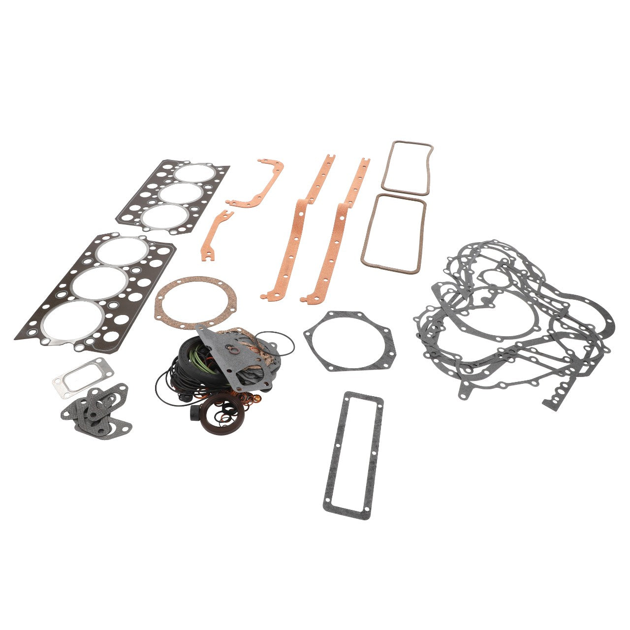 No product description is available for the AGCO Engine Gasket Kit (V836331741), including components such as head gaskets and o-rings, all displayed on a white background.