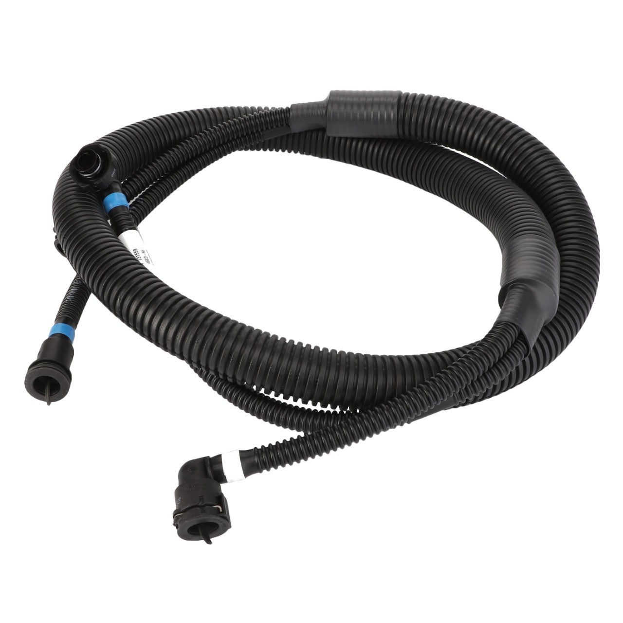 No current product description available, but the AGCO Coolant Line - Acw4269410 is a coiled black automotive wiring harness that comes with connectors on each end for reliable electrical connections in vehicles.