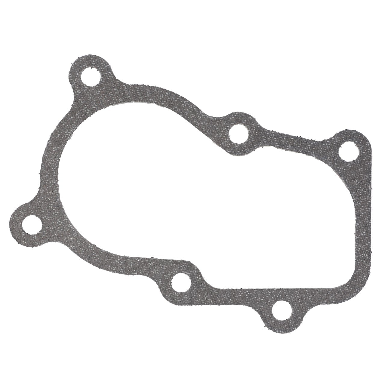 Introducing the AGCO Gasket - V836355017, a flat metal gasket with five bolt holes and an irregular shape, designed to fit Massey Ferguson models.