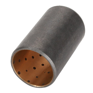 A cylindrical metal bushing with a visible inner lining and multiple small holes, the AGCO Bush - 795995M1 is currently lacking a detailed product description.