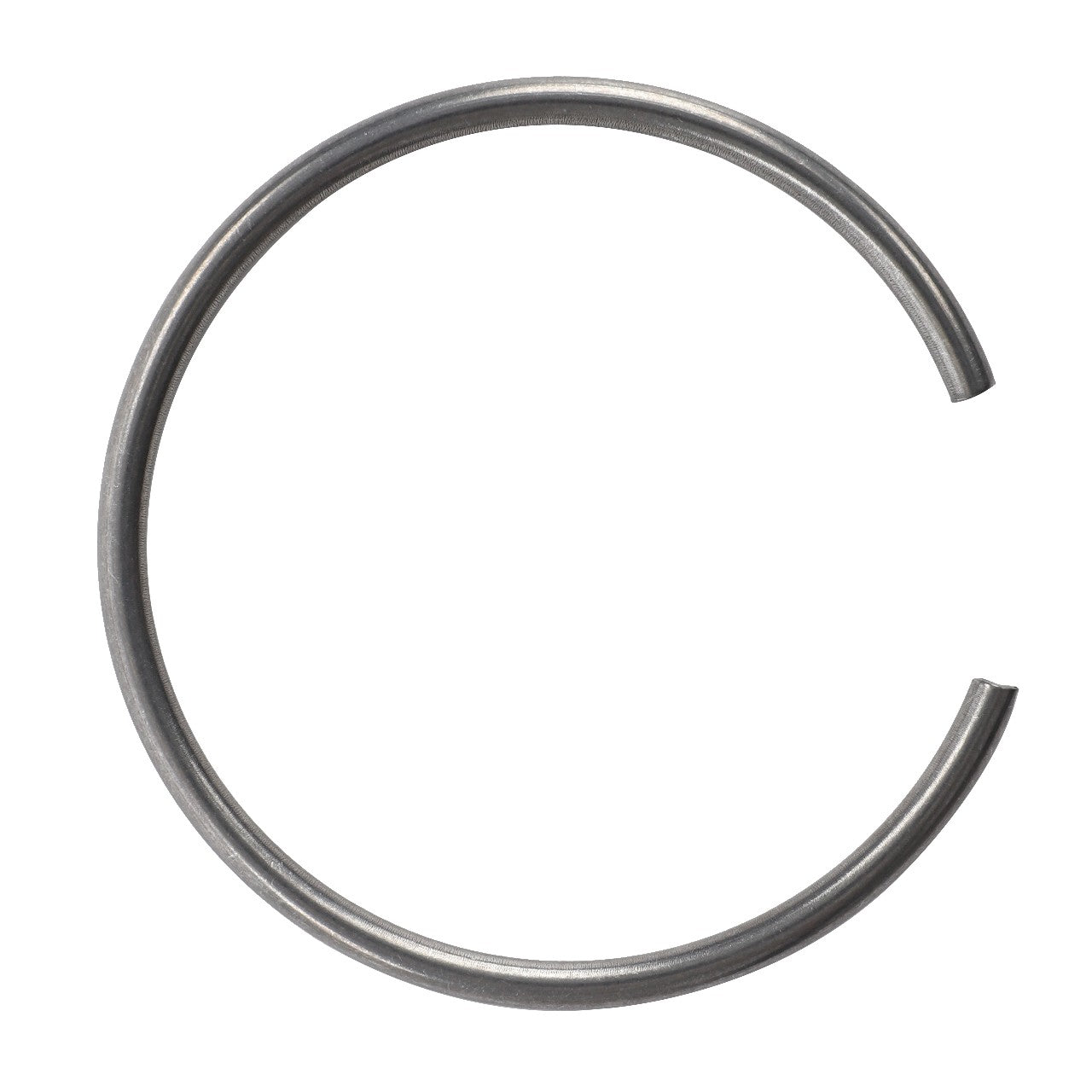 The AGCO | RING - AL5016669 is a circular metal retaining ring featuring an open gap on one side, designed by AGCO for secure and reliable fitment in various applications.