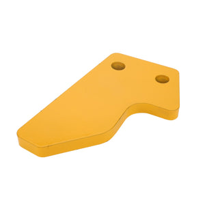 AGCO's Hook - Acx2699740: A yellow metal object with an irregular shape, featuring two holes on one end.