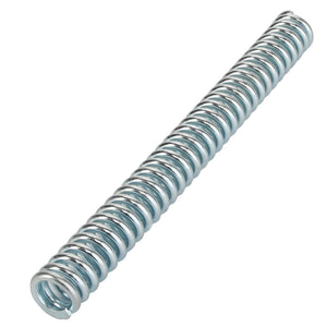 A coiled metal spring with a shiny surface is shown against a white background. This product is known as AGCO | SPRING - V30671810, branded by AGCO.