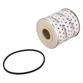 A cylindrical oil filter cartridge with a perforated casing labeled "AGCO" beside the high-grade seal black rubber O-ring, designated as product number 1883287M92 for enhanced engine protection.