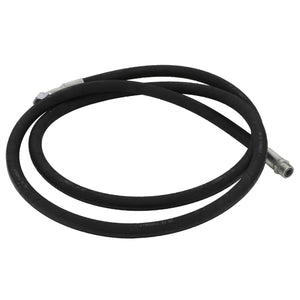 AGCO | Hydraulic Hose - Acw3379750: A black coiled hydraulic hose featuring sturdy metal fittings on both ends.