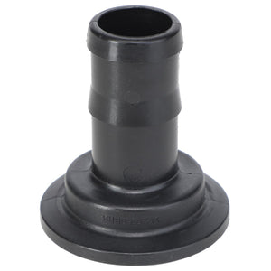 The AGCO | HOSE BARB - AG057594 is a black plastic hose connector with a ridged tapered end and a flat base. No additional product description information is available at this time.